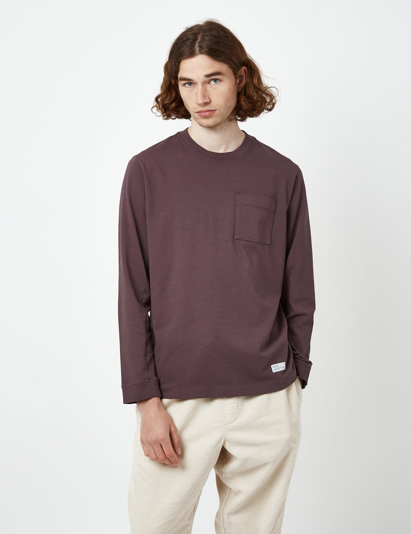 Bhode Everyday Heavyweight Long Sleeve T-Shirt (Organic) - Aubergine