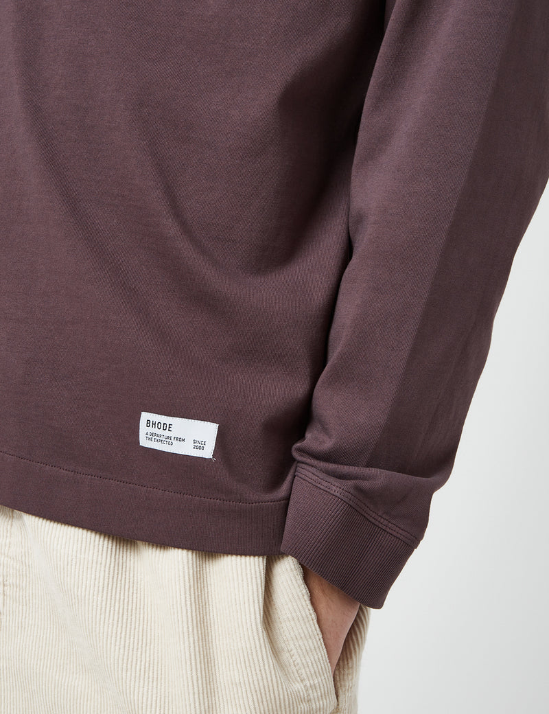 Bhode Everyday Heavyweight Long Sleeve T-Shirt (Organic) - Aubergine