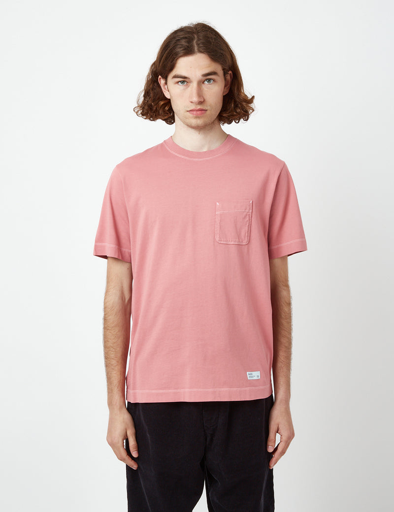 Bhode T-Shirt mit Kontrastnahttasche (Biologisch) - Dusty Rose