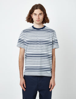 Bhode Shima Striped T-Shirt (Organic) - Navy Blue