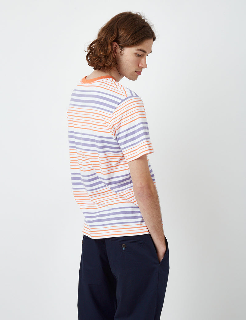 Bhode Shima Striped T-Shirt (Organic) - Hokkaido Orange