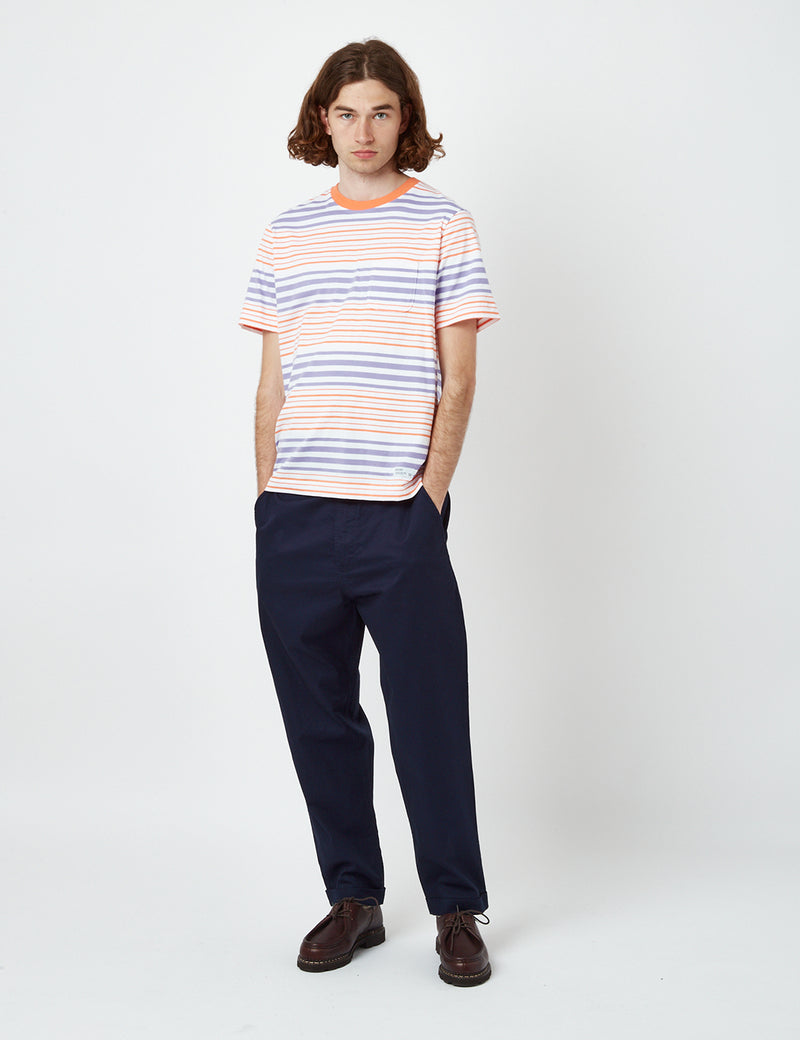 Bhode Shima Striped T-Shirt (Organic) - Hokkaido Orange