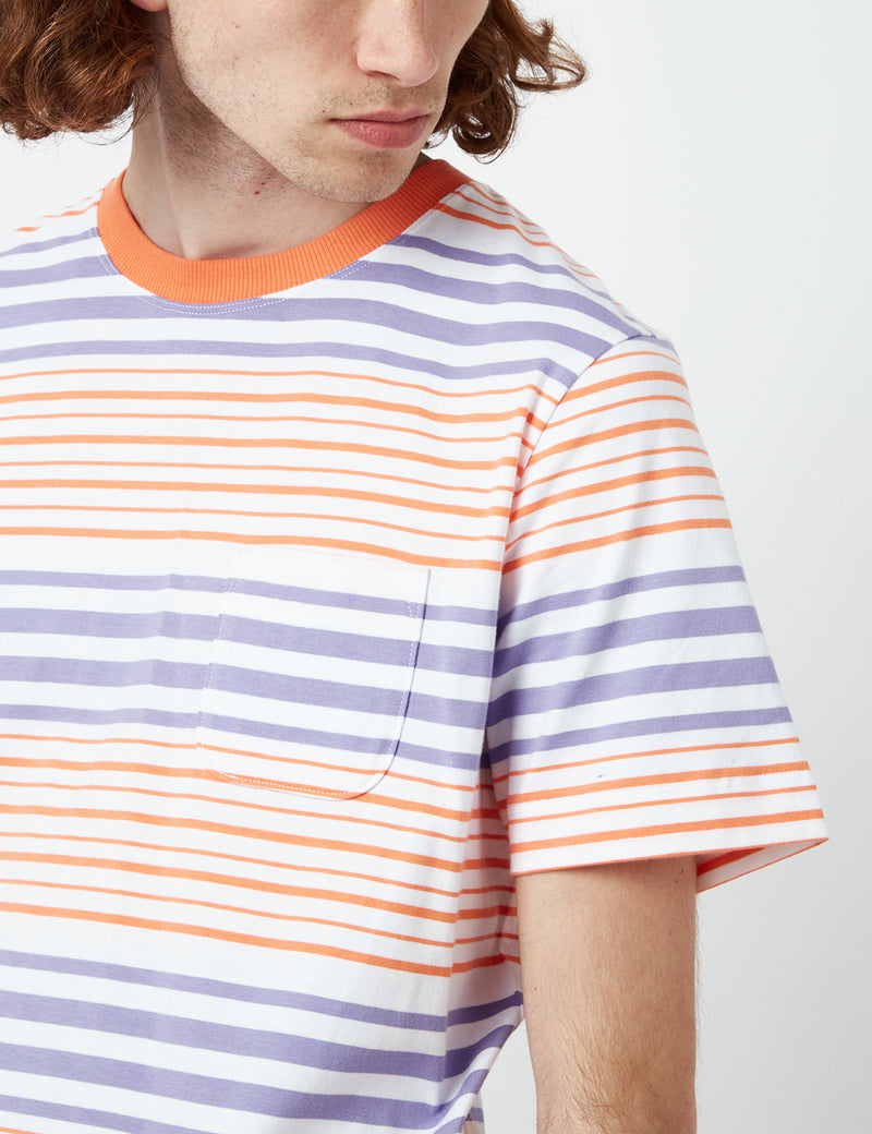Bhode Shima Striped T-Shirt (Organic) - Hokkaido Orange