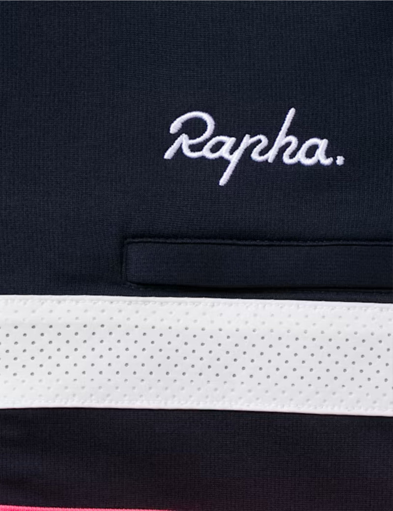 Rapha Men's Brevet Long Sleeve Jersey - Dark Navy/High-Vis Pink/White