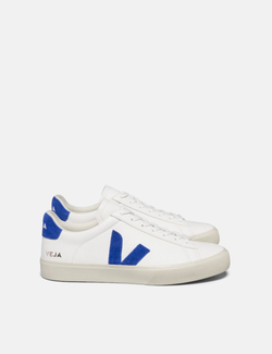 Women's Veja Campo Trainers (CF Leather) - Extra White/Paros Blue