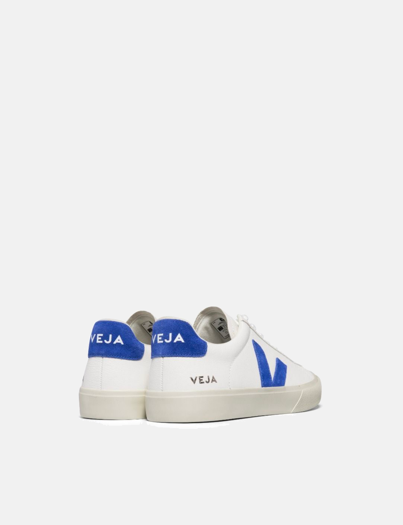 Women's Veja Campo Trainers (CF Leather) - Extra White/Paros Blue