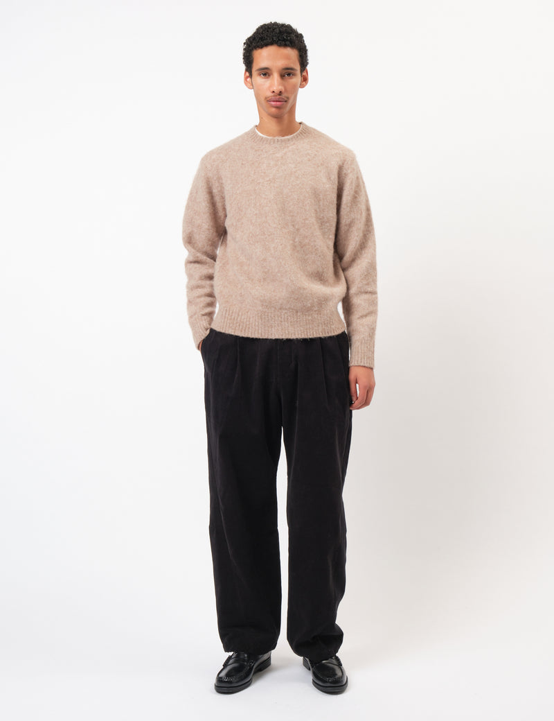 Coor Hairy Alpaca-Blend Crewneck Sweater - Pink Beige