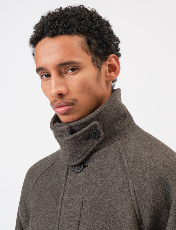 Coor Balmacaan Coat (Cashmere-Blend) - Dark Soil Grey