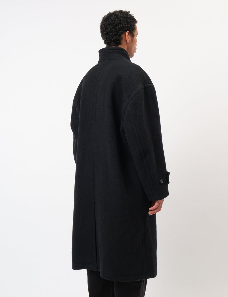 Coor High Neck Coat (Cashmere-Blend) - Black