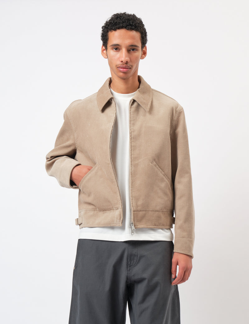 Coor Corduroy Zip-Up Jacket - Beige