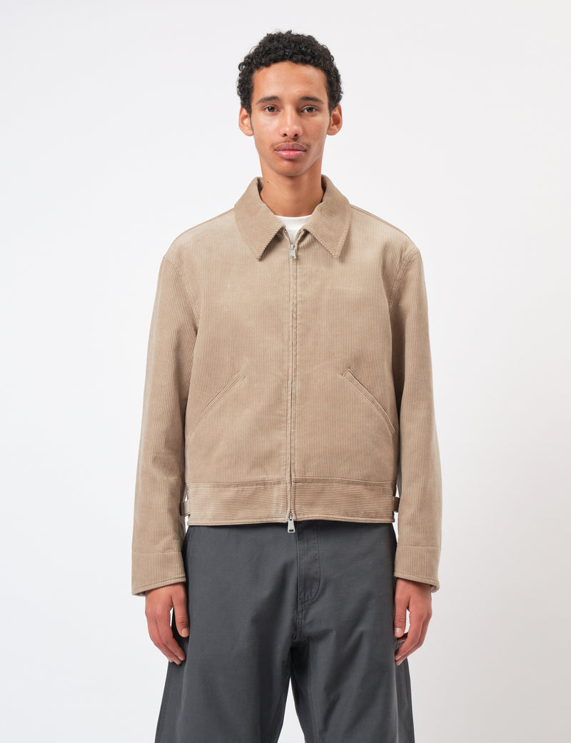 Coor Corduroy Zip-Up Jacket - Beige