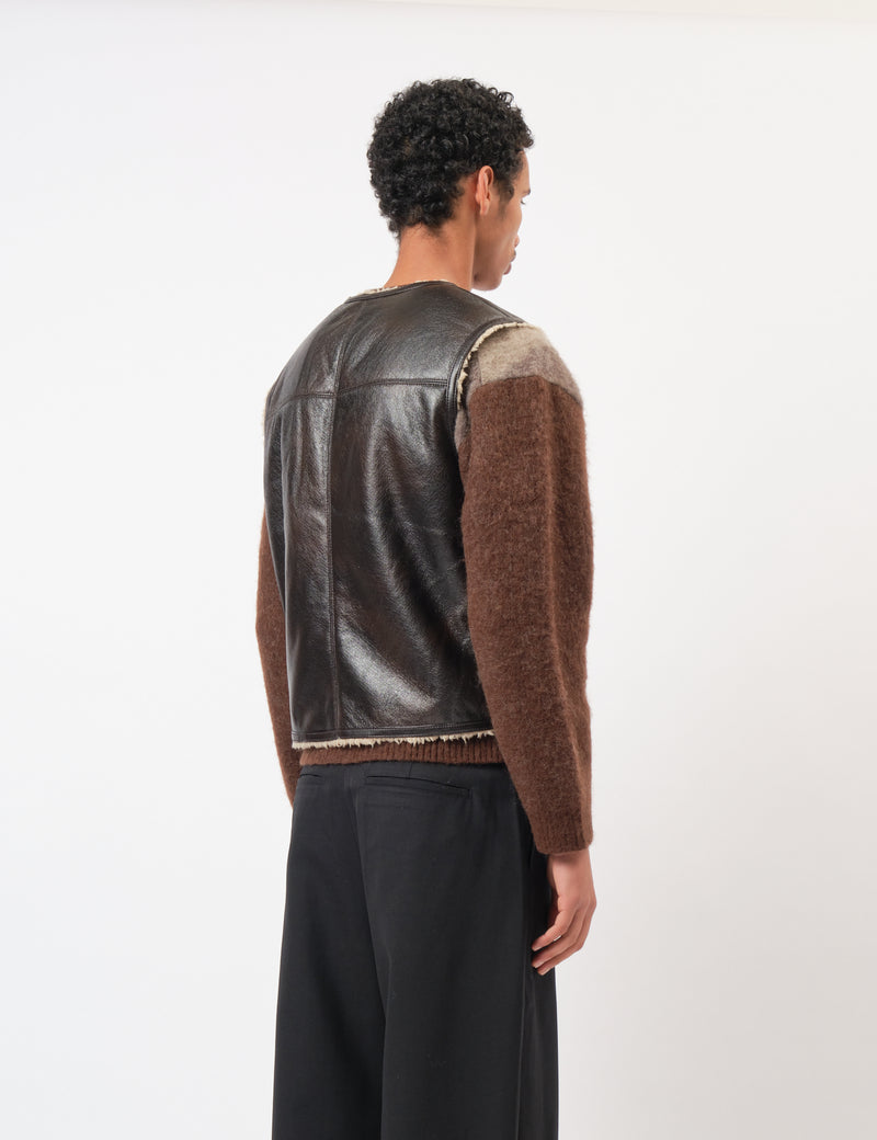 Coor Reversible Eco Shearling Vest - Dark Brown