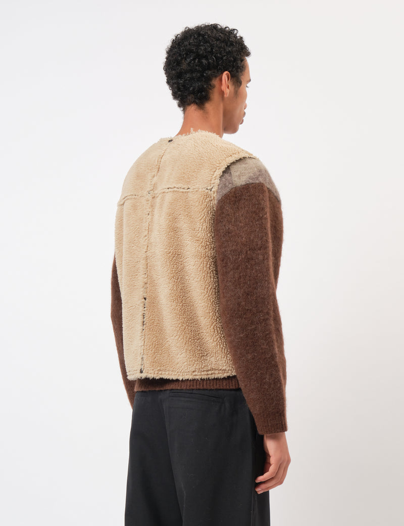 Coor Reversible Eco Shearling Vest - Dark Brown
