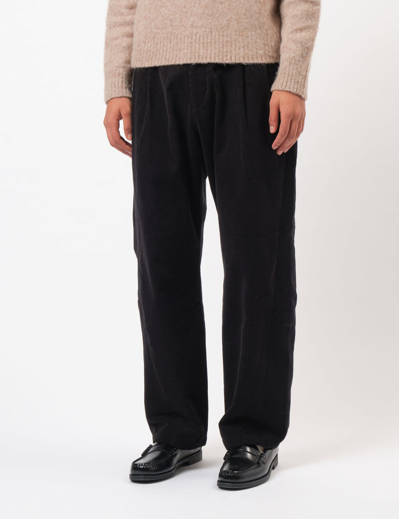 Coor Corduroy Panelled Rounding Pants - Black