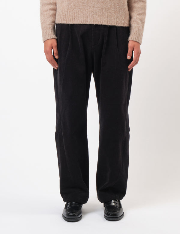 Coor Corduroy Panelled Rounding Pants - Black