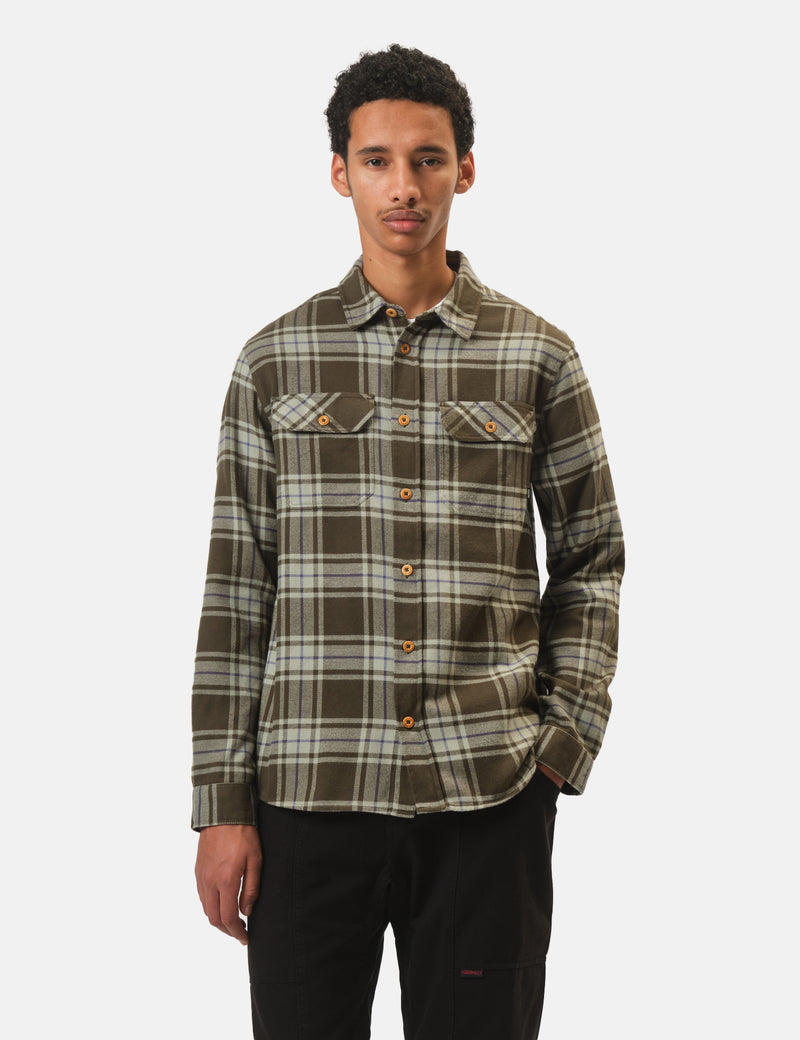 Finisterre Beardsmore Timber Check Shirt - Green