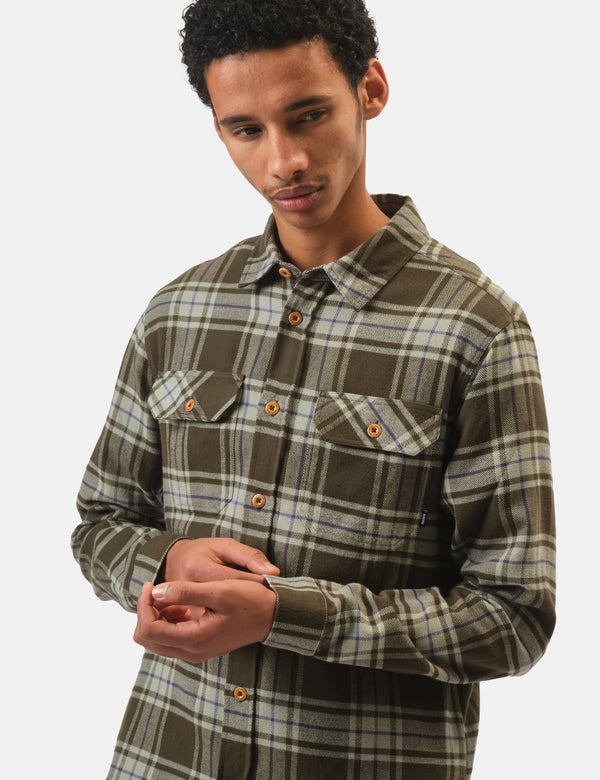 Finisterre Beardsmore Timber Check Shirt - Green