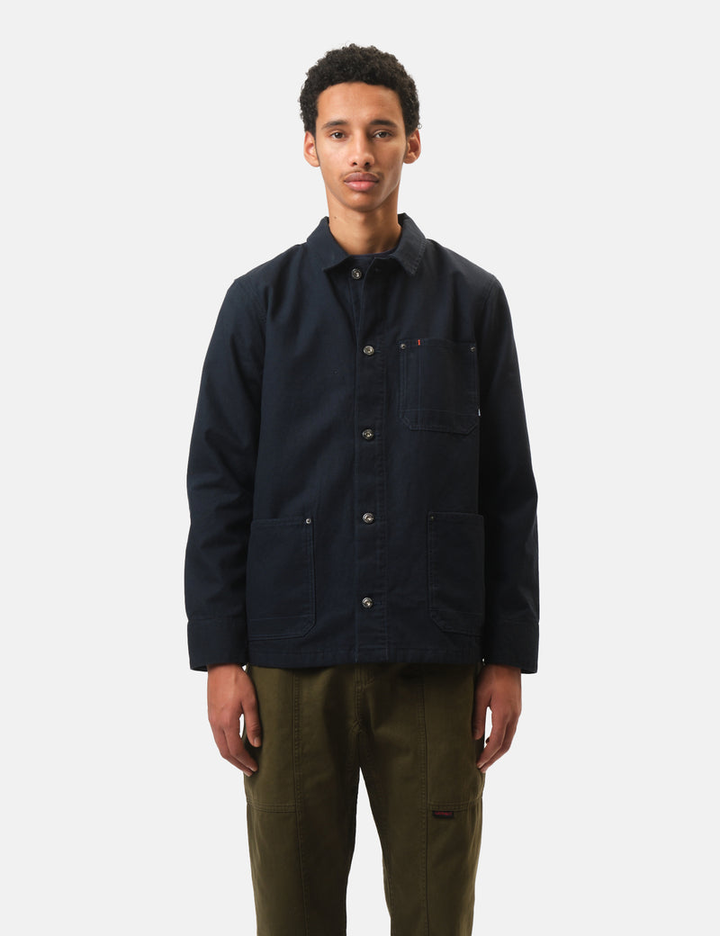 Finisterre Basset Flannel Lined Jacket - Navy Blue