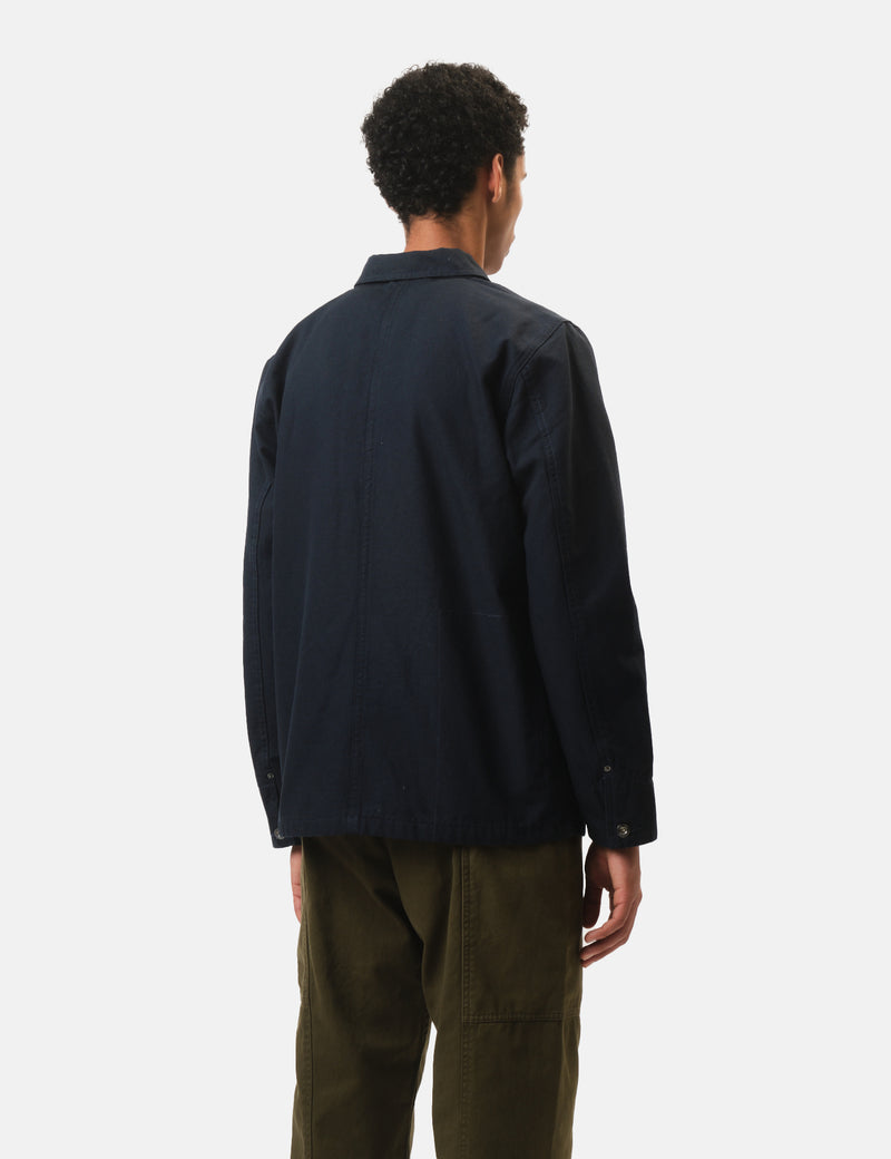 Finisterre Basset Flannel Lined Jacket - Navy Blue