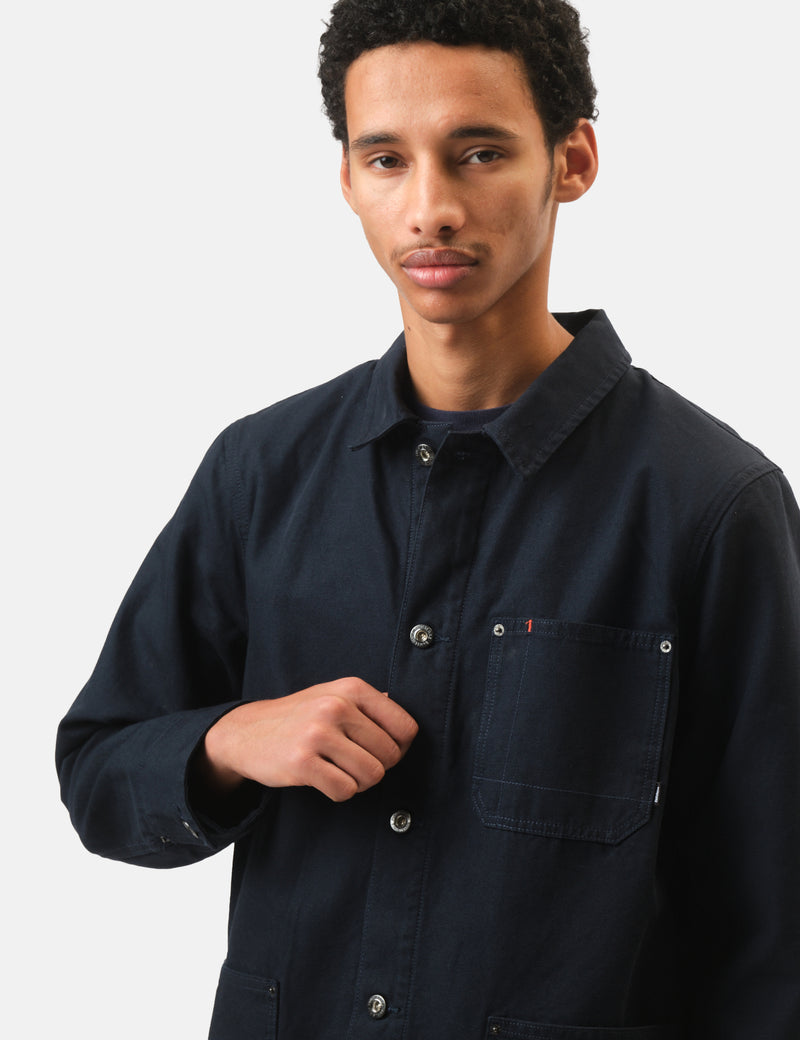 Finisterre Basset Flannel Lined Jacket - Navy Blue
