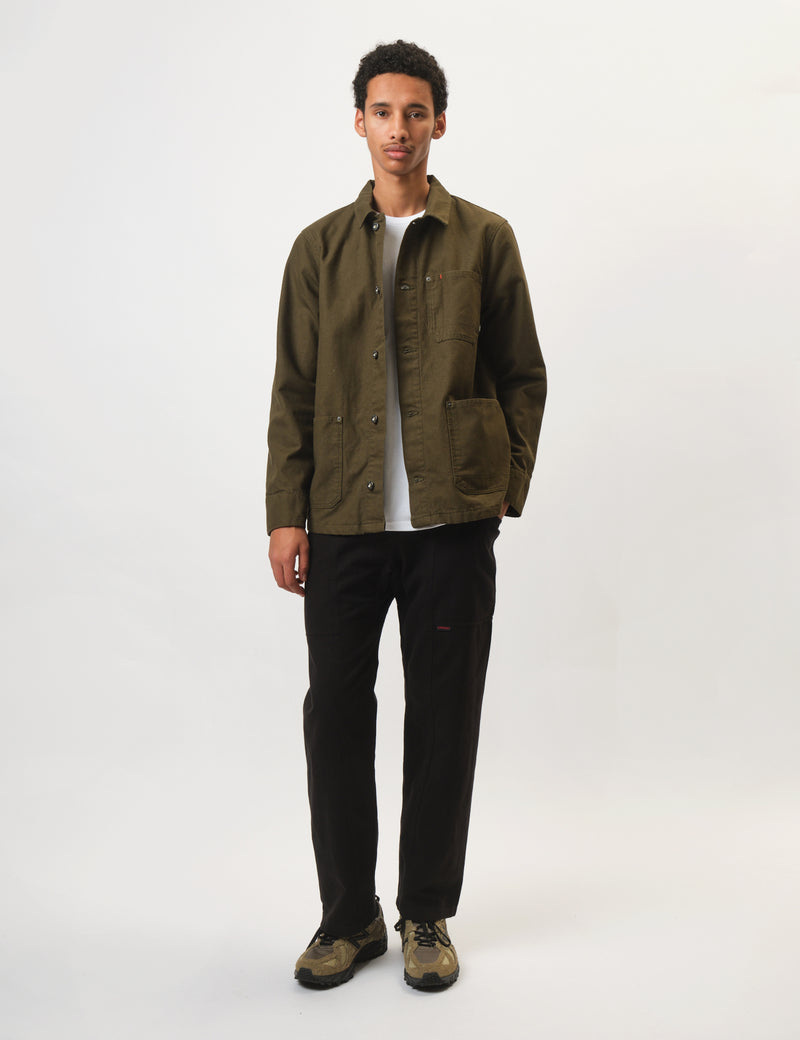 Finisterre Basset Flannel Lined Jacket - Olive Green