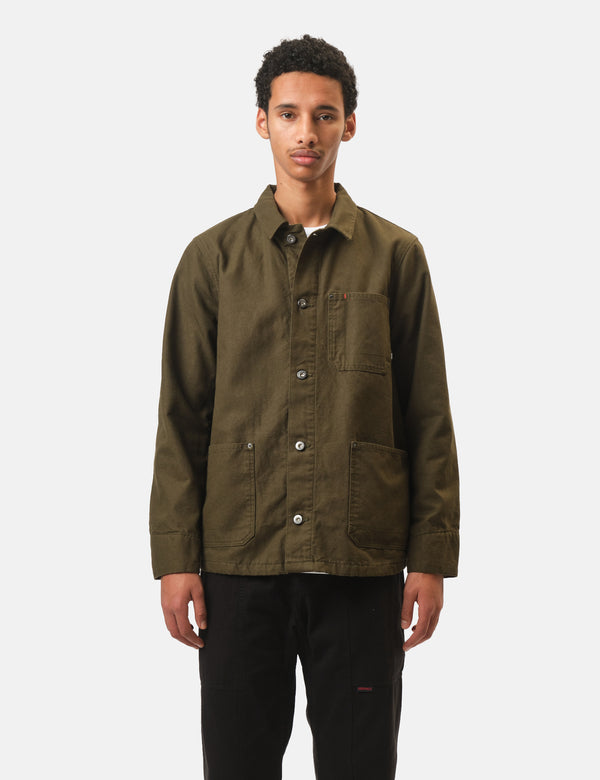 Finisterre Basset Flannel Lined Jacket - Olive Green
