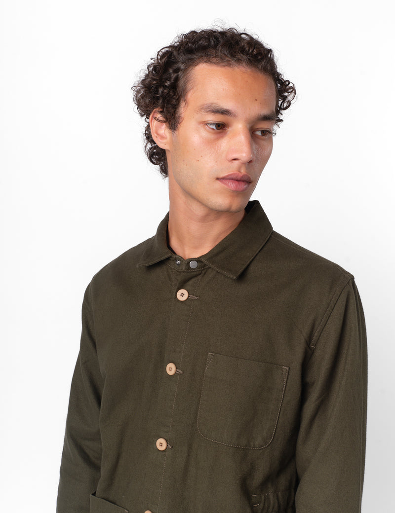 Folk Assembly Moleskin Jacket - Dark Olive Green
