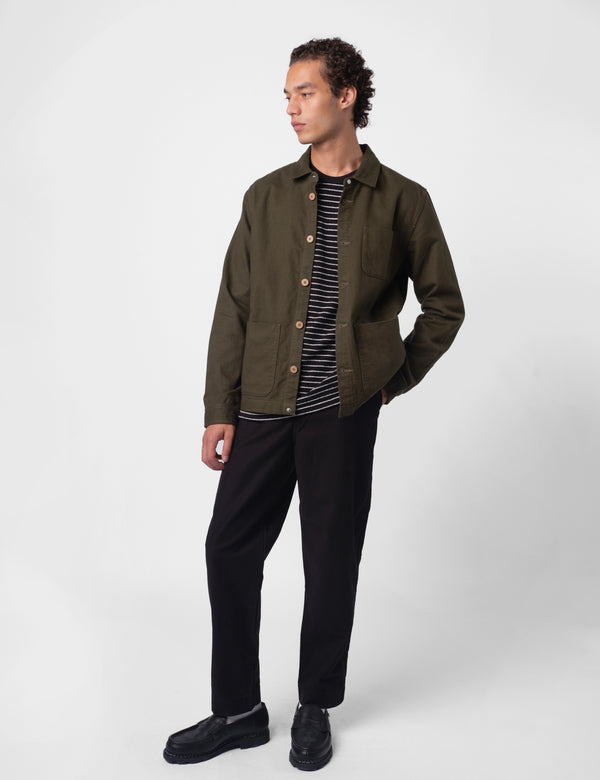 Folk Assembly Moleskin Jacket - Dark Olive Green