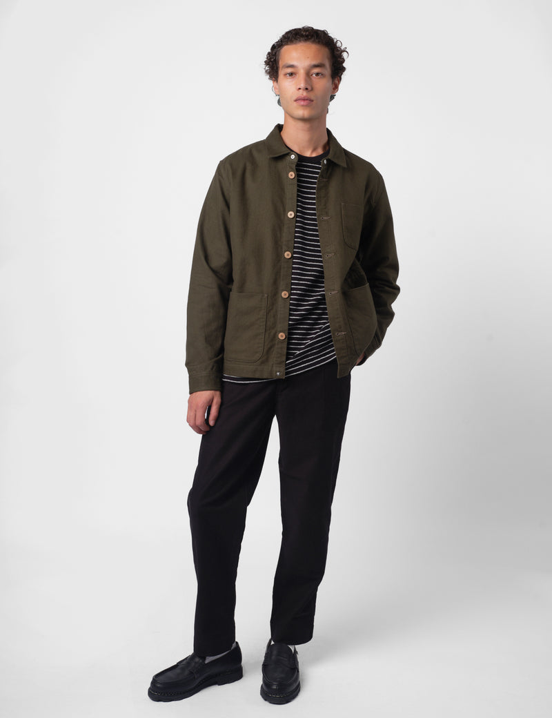 Folk Assembly Moleskin Jacket - Dark Olive Green