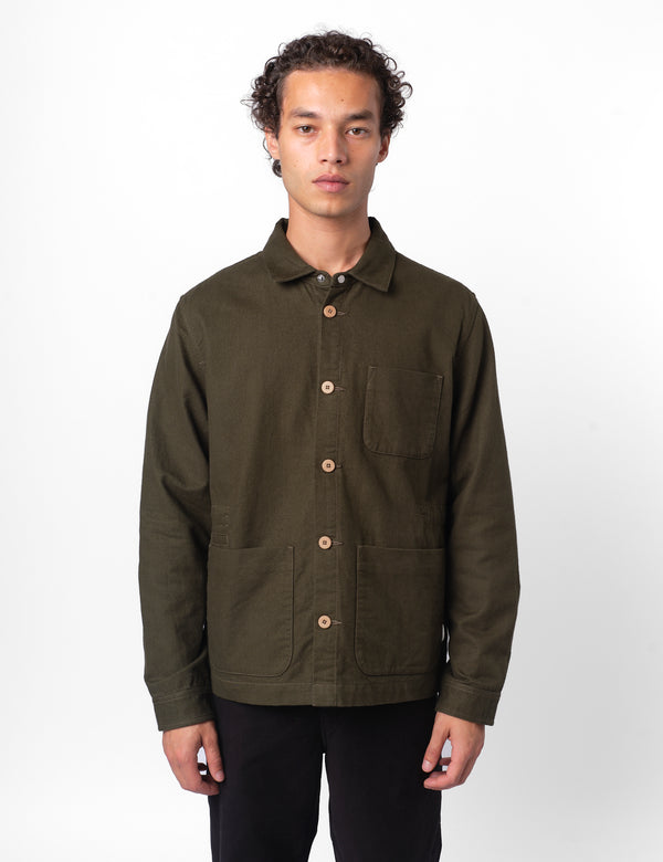 Folk Assembly Moleskin Jacket - Dark Olive Green