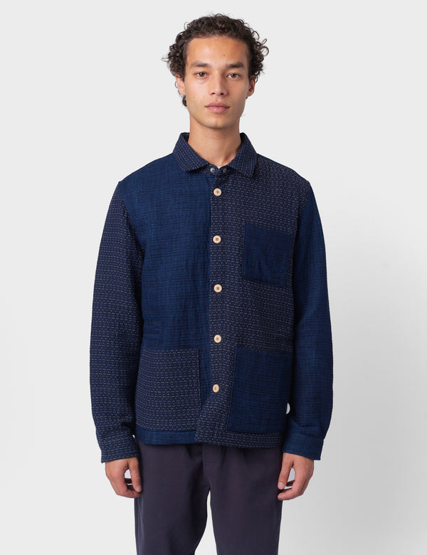 Folk Assembly Patchwork Waffle Jacket - Indigo Blue