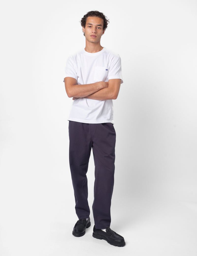 Folk Drawcord Assembly Brushed Twill Pant - Deep Navy Blue