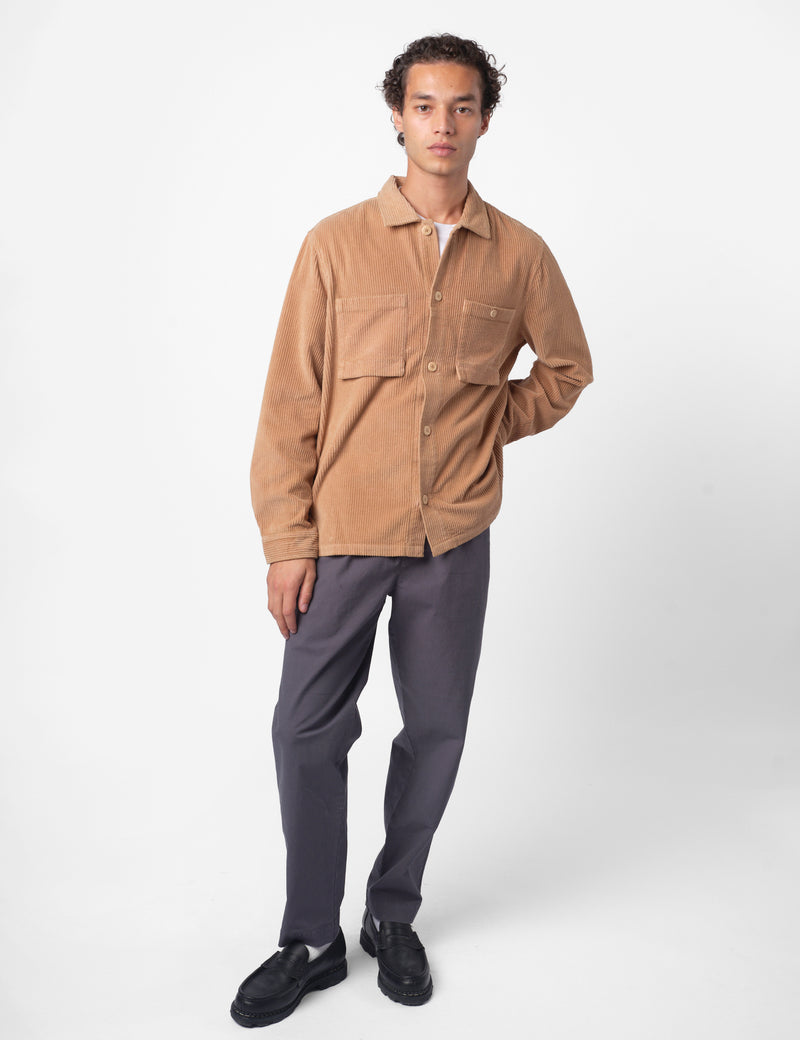 Folk Patch Corduroy Overshirt - Mink Chucky