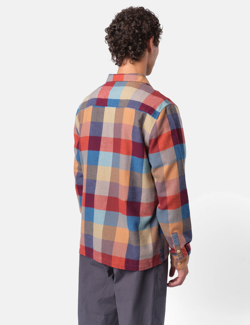 Folk Patch Shirt - Crimson Blue