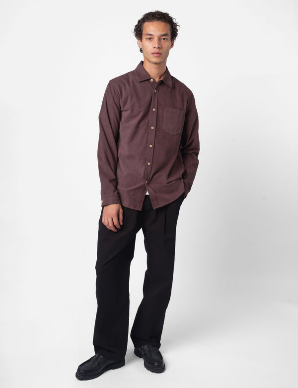 Folk Direction Baby Cord Shirt - Black Grape