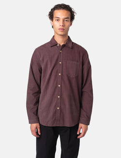 Folk Direction Baby Cord Shirt - Black Grape