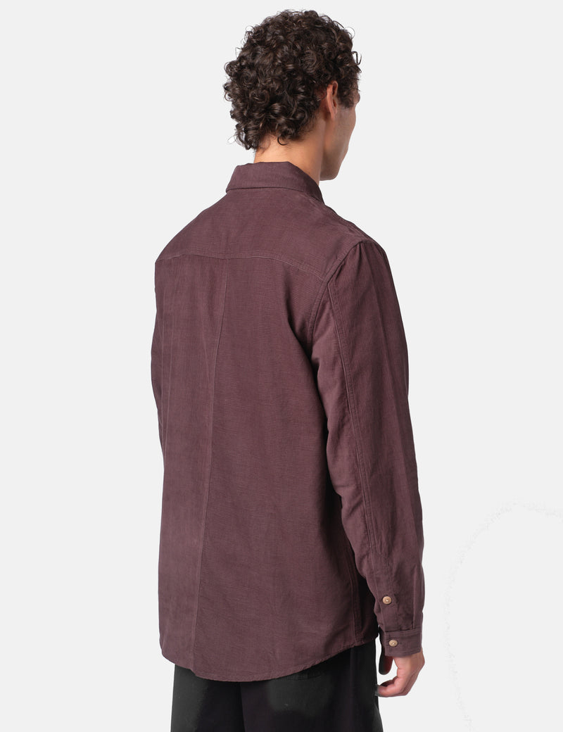 Folk Direction Baby Cord Shirt - Black Grape
