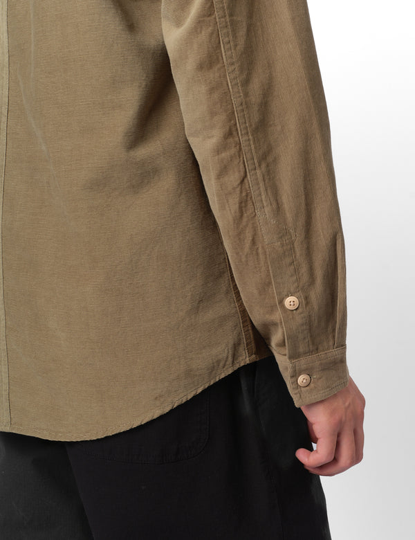 Folk Direction Baby Cord Shirt - Olive Green