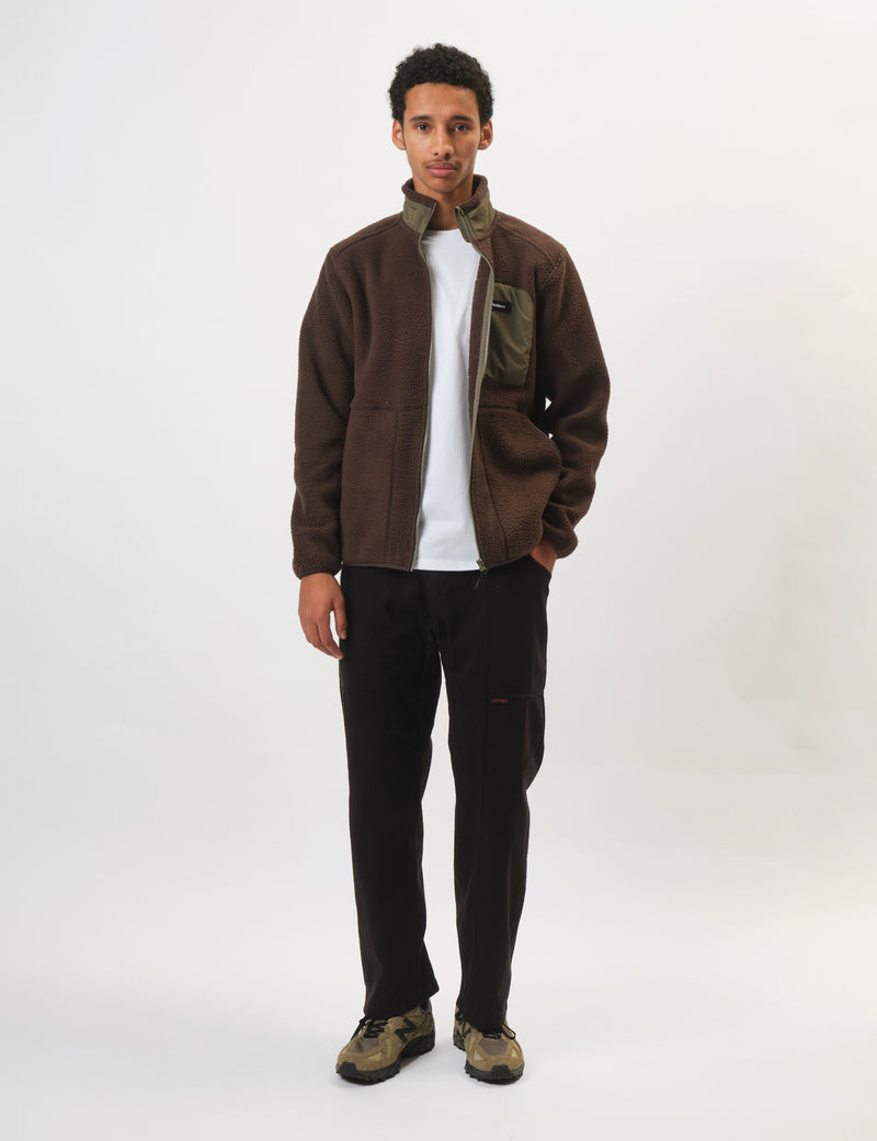 Finisterre Bolster Full Zip Fleece - Burnt Umber/Olive Green