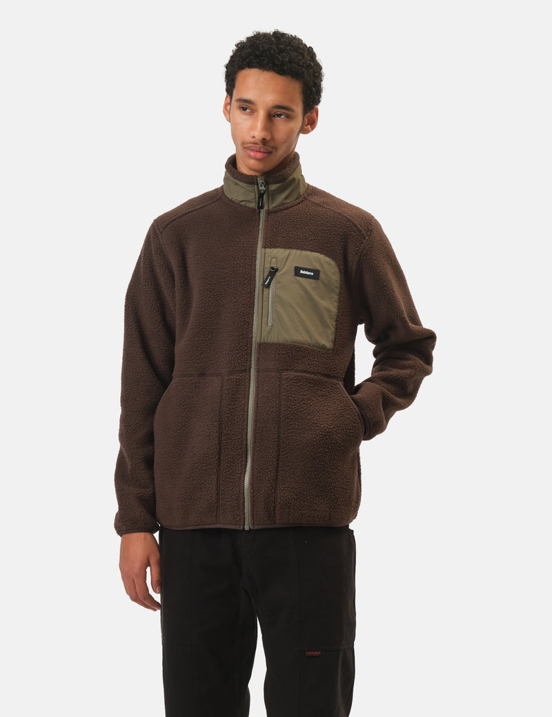 Finisterre Bolster Full Zip Fleece - Burnt Umber/Olive Green