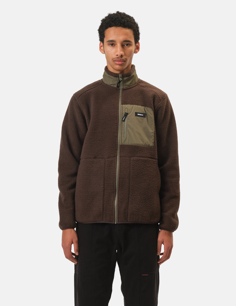 Finisterre Bolster Full Zip Fleece - Burnt Umber/Olive Green