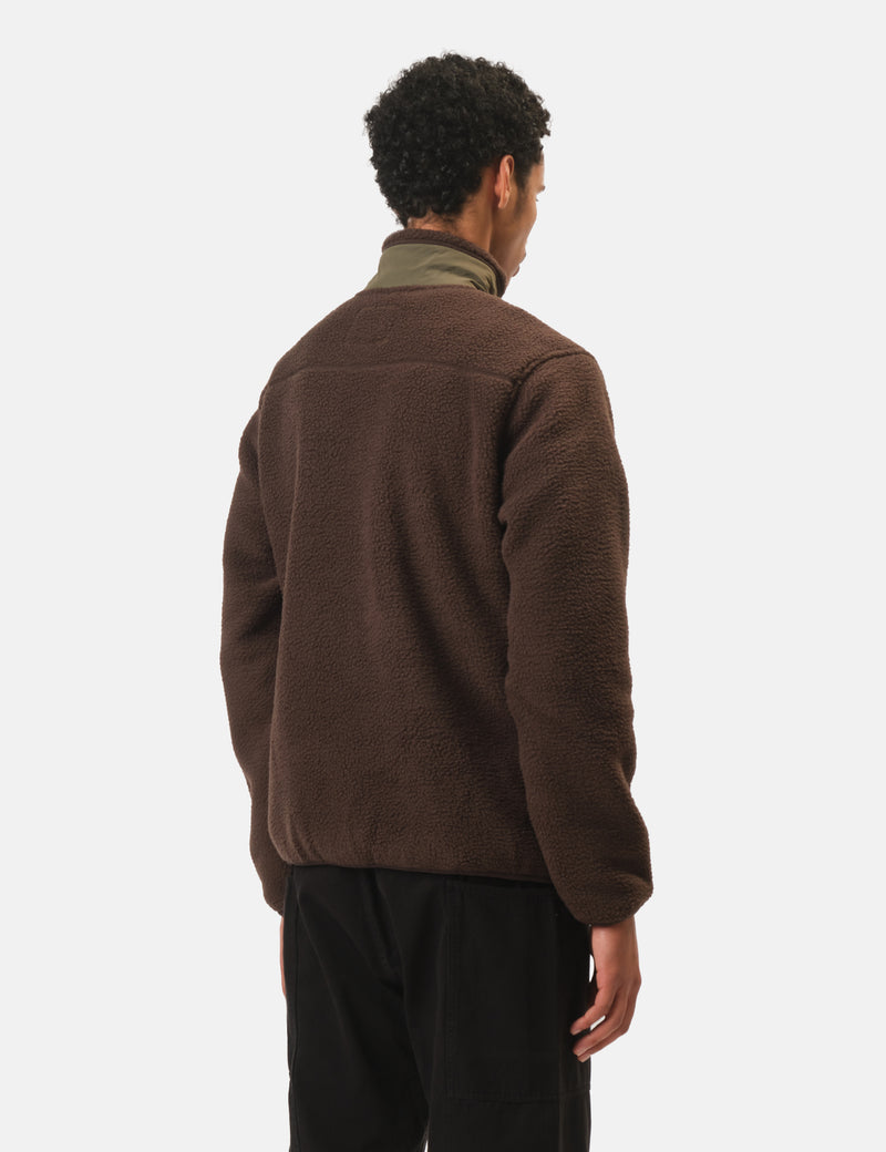 Finisterre Bolster Full Zip Fleece - Burnt Umber/Olive Green