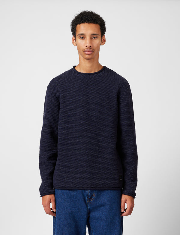 Finisterre Barents Jumper (Wool Mix) - Indigo Blue