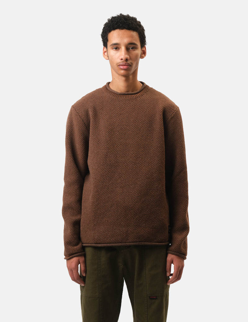 Finisterre Barents Jumper (Wool Mix) - Pecan Brown