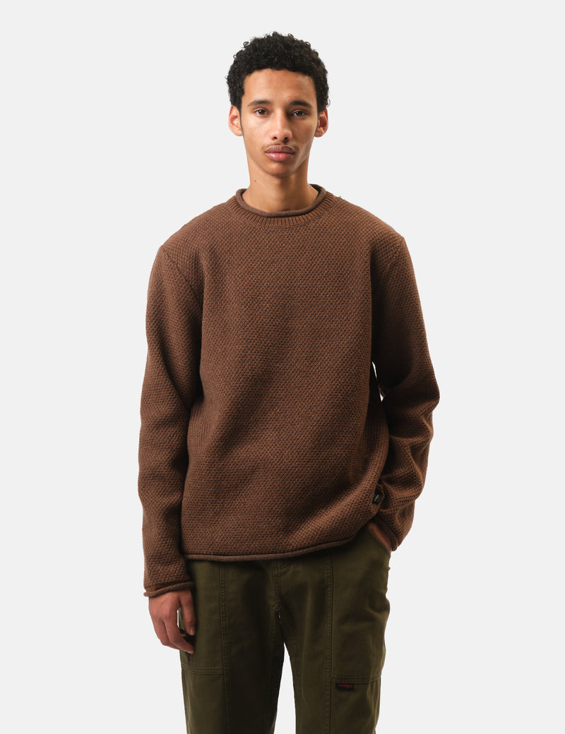 Finisterre Barents Jumper (Wool Mix) - Pecan Brown