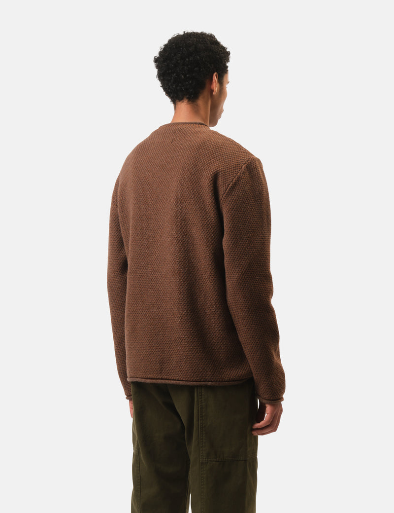 Finisterre Barents Jumper (Wool Mix) - Pecan Brown