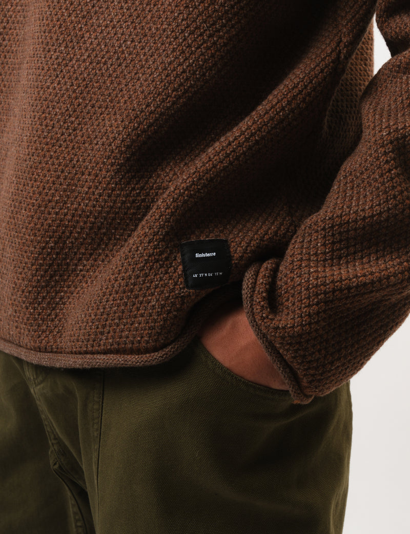 Finisterre Barents Jumper (Wool Mix) - Pecan Brown