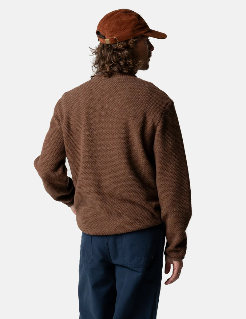 Finisterre Barents Jumper (Wool Mix) - Pecan Brown