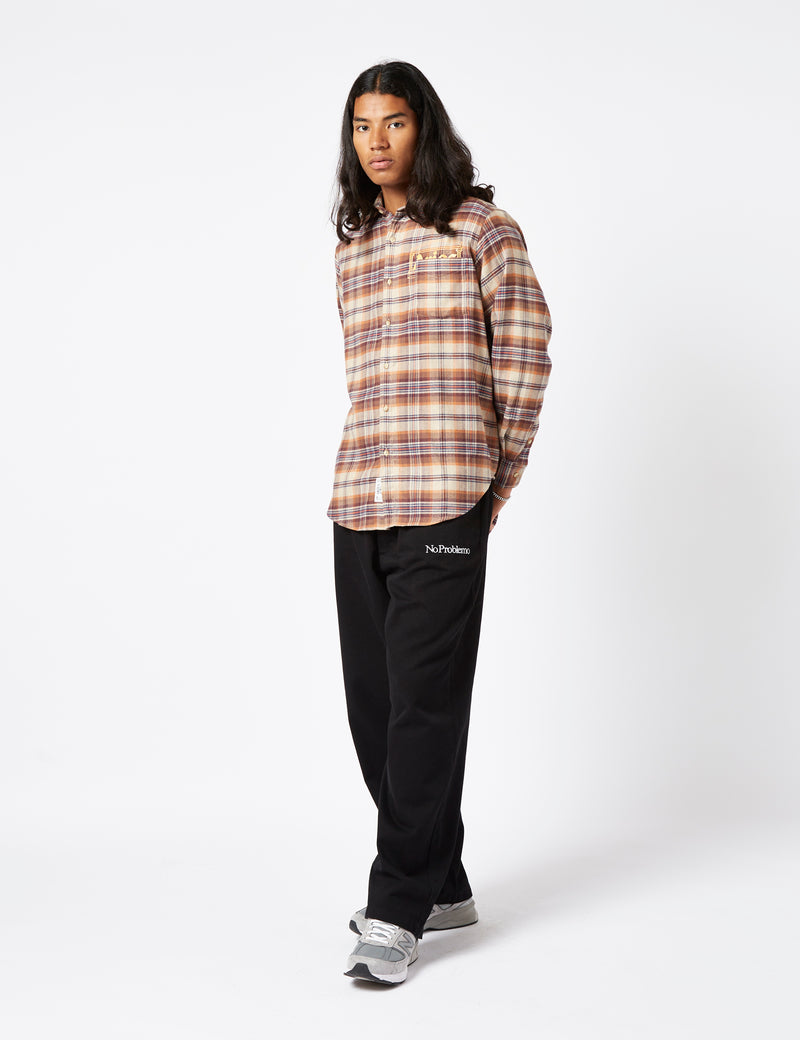 Chemise en flanelle à carreaux Aries - Rouge brique