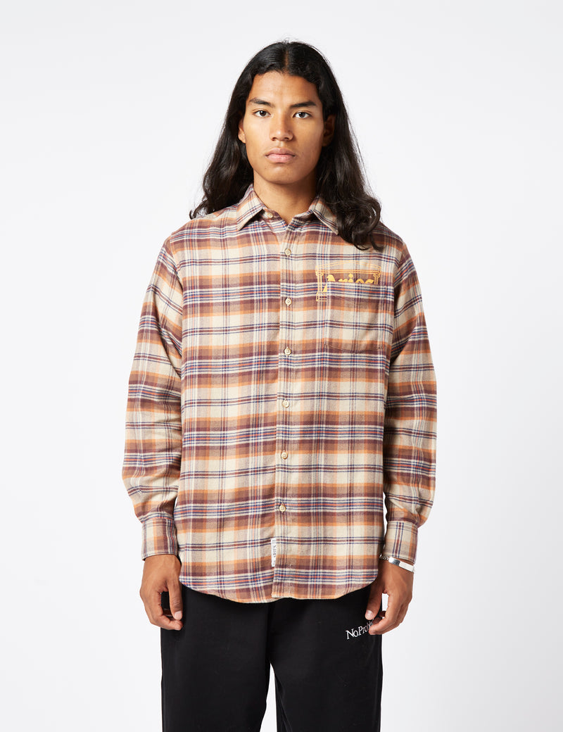 Chemise en flanelle à carreaux Aries - Rouge brique